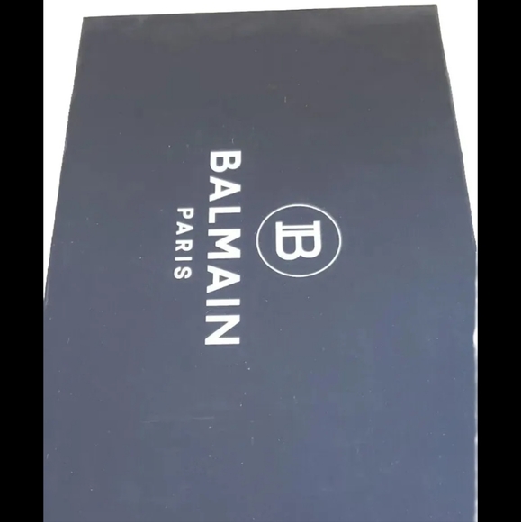 $895 Balmain Men's Black B-It Monogram-Printed Leather Slides SZ 8, 10, 11 12 13 - Picture 9 of 9